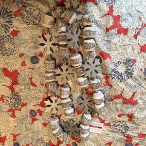 ashland wood and snowflake garland 6ft 72” Rustic Farmhouse